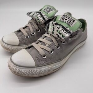 Converse All Star Low Top Sneakers Gray Mint Double Tongue 9 Casual Skater Swan